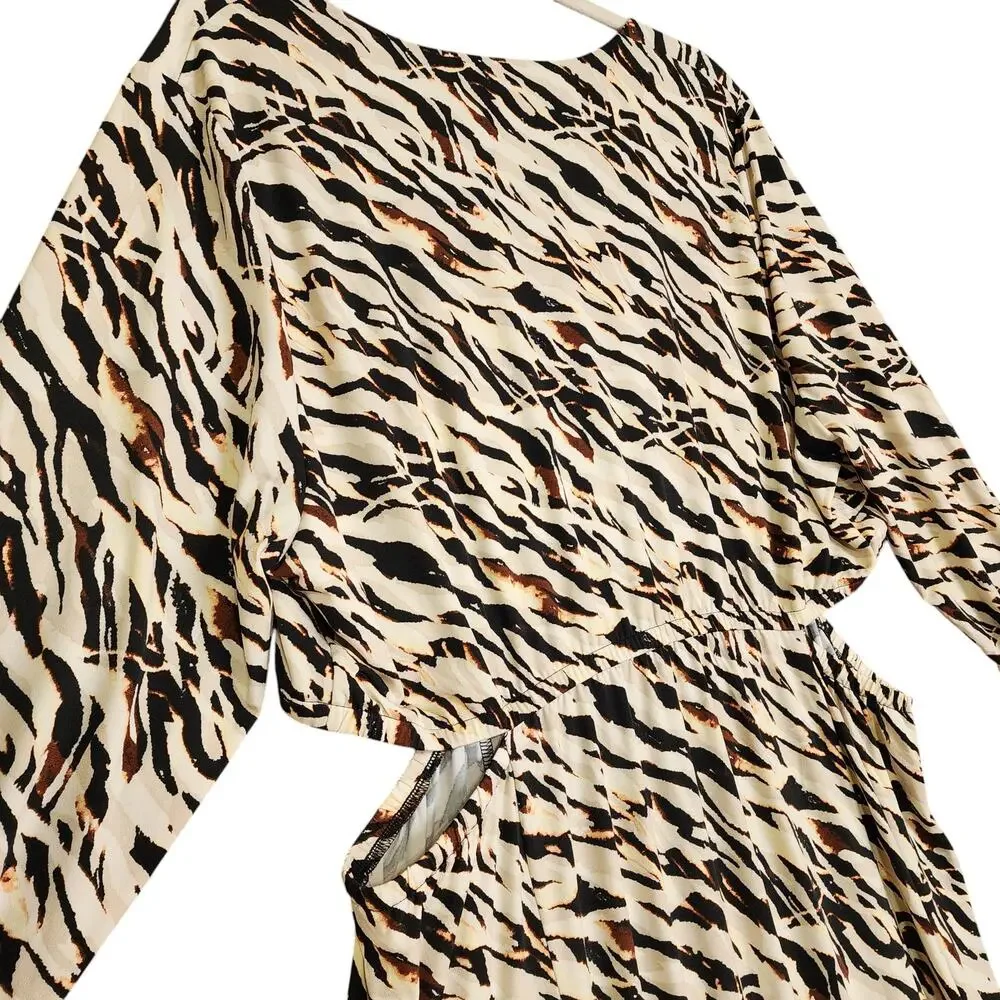 Torrid Womens Maxi Studio Knit Dress Plus Size 2X Watercolor Zebra Print Cutout - Picture 9 of 11